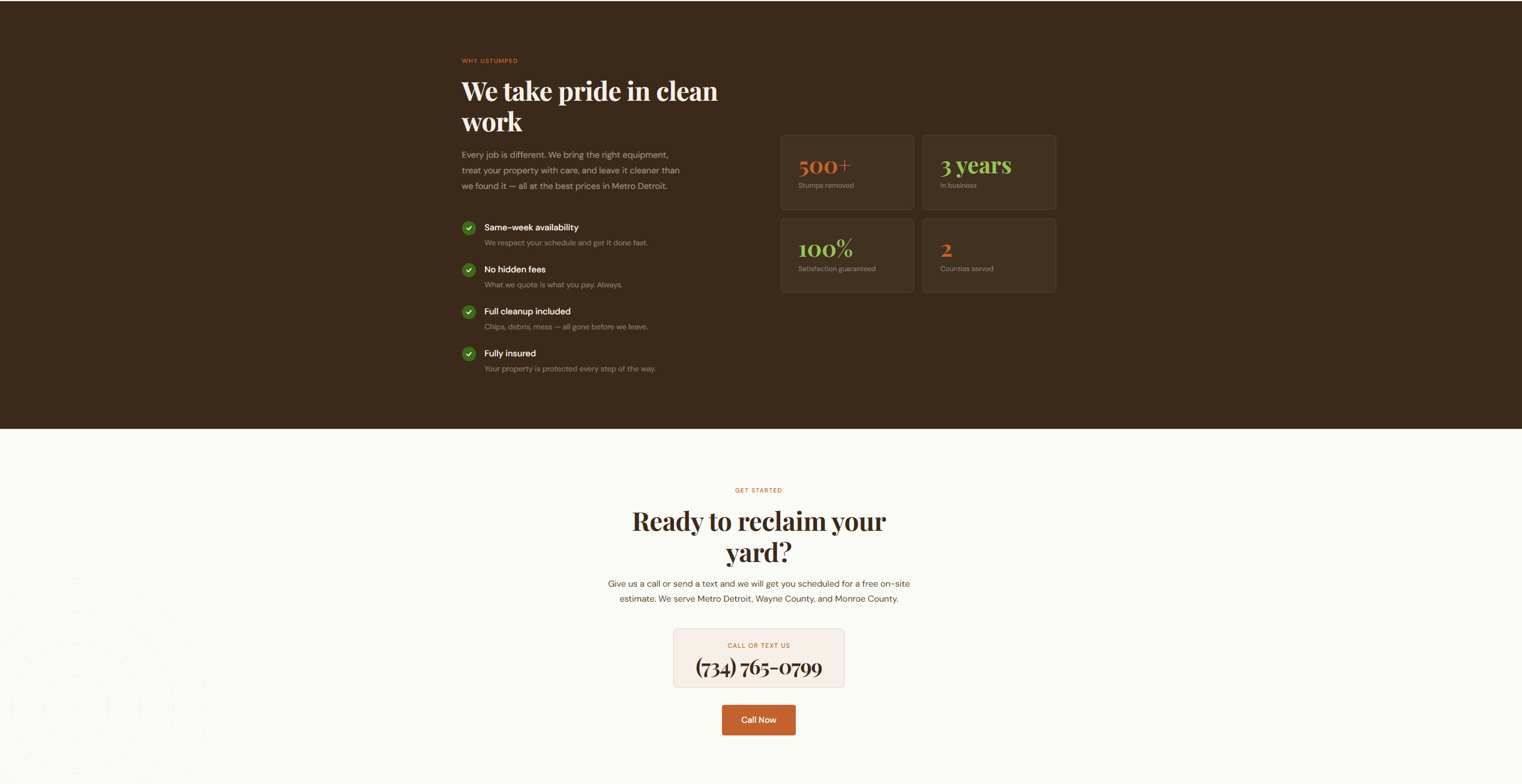 uStumped services and why us sections